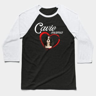Cavie Mama King Charles Cavalier Spaniel Baseball T-Shirt